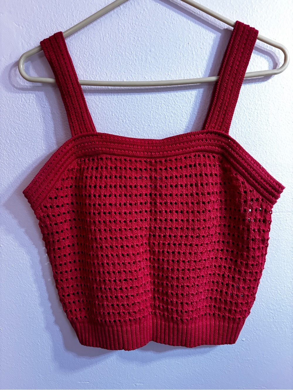 Universal Thread Red Crochet Tank Top with Wide Straps